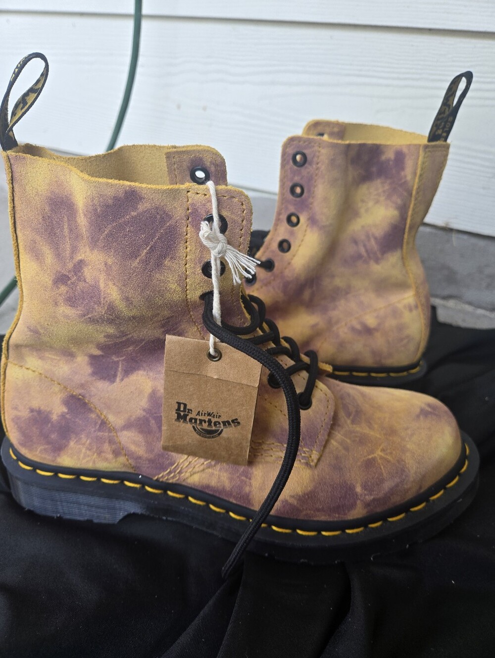 Dr. Martens 1460 Pascal Tie Dye Boot In Burnt Yellow - Picture 6 of 8